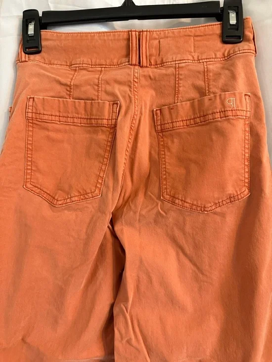Pilcro Anthropologie Wide Leg Crop Pants Orange Utility High Rise 25 - Picture 7 of 12